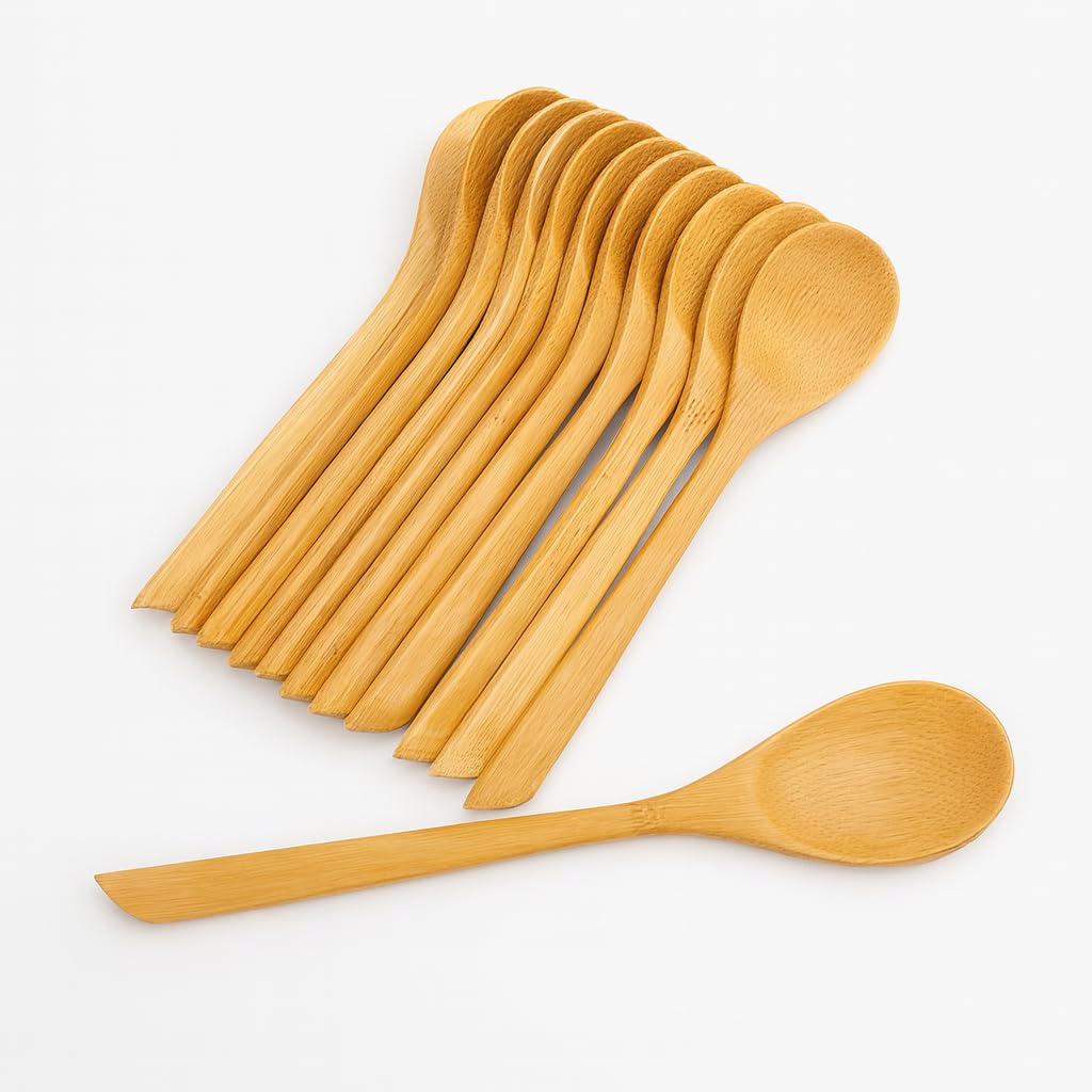 Amazon.com: Long Bamboo Soup Spoons Set of 12, 8.5 Inch Wooden